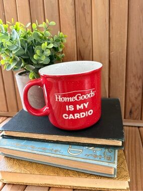 HomeGoods “Is My Cardio” Red Speckled, Ceramic Humor Mug